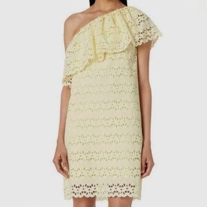 💛ESCADA SPORT Womens Eyelet One-shoulder Dress Yellow Size 34 USA S(4) NWT💛